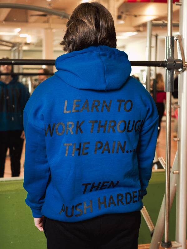 Hoodie "PUSH HARDER" - blau