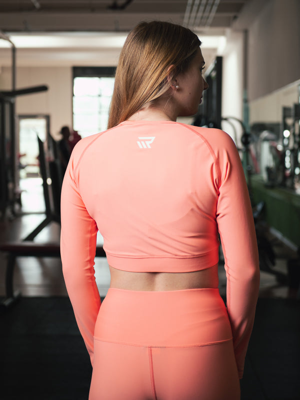 Cropped Longsleeve "FIT GIRL" - orange